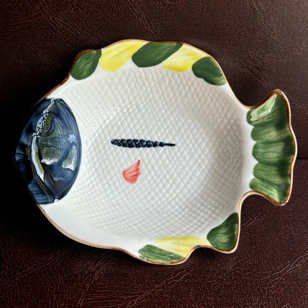 Vintage Fish‎ Shaped Vietnamese Ceramic Rice Bowl